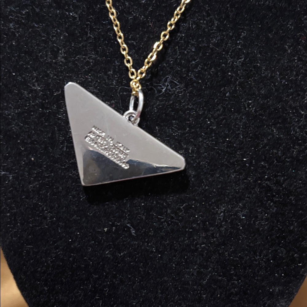 Prada Black and Silver Tone Pendant Stamped on unbranded stainless steel chain - Picture 3 of 3